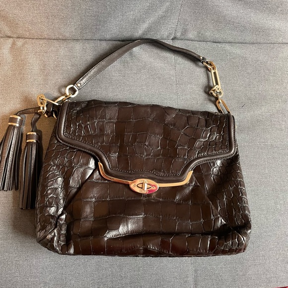 Coach Madison shoulder bag embossed croc espresso - Picture 2 of 16